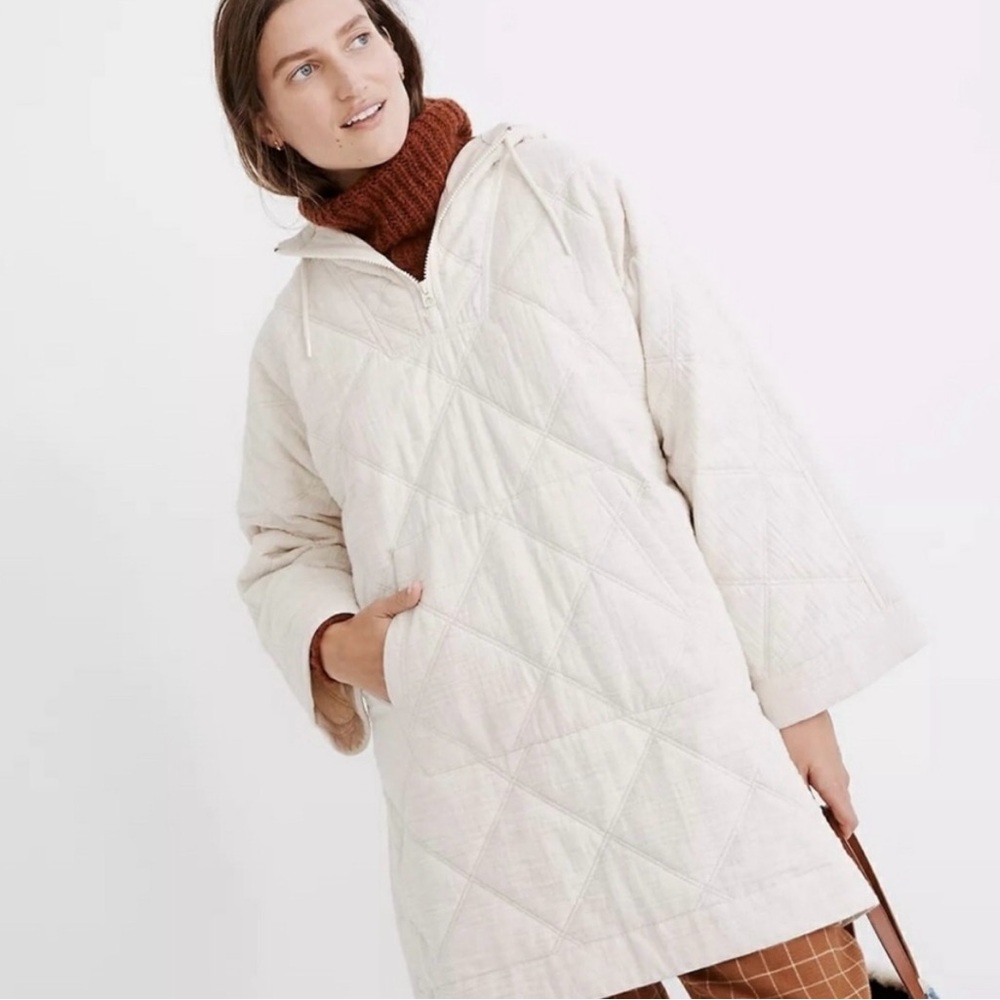 Madewell Quilted Half Zip Popover Jacket